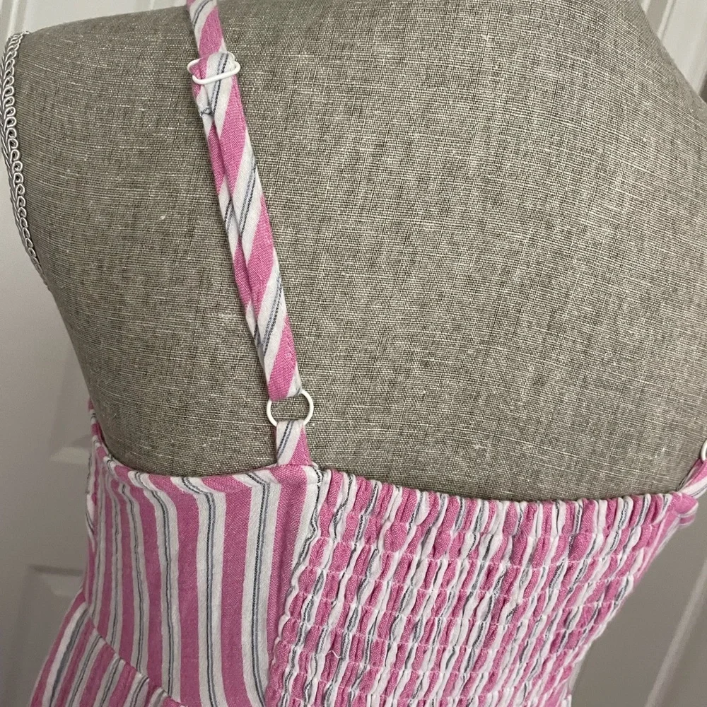 UNIVERSAL THREAD Pink & Gray Striped Tiered Ruffle Maxi Dress Size Small - Picture 11 of 11